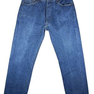 Vintage 90’s Levi’s 501 USA Jeans Button Fly Shrink To Fit Distressed